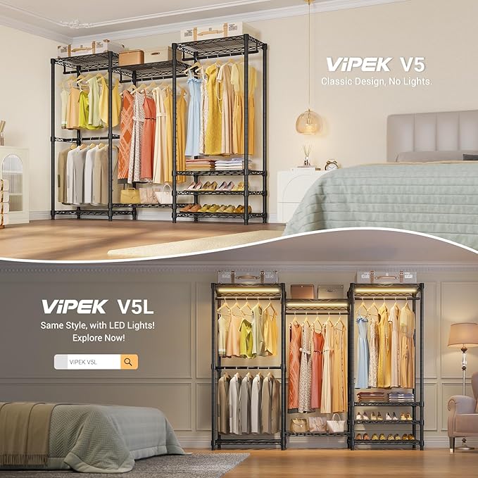 VIPEK V5 Portable Closet Wardrobe Heavy Duty Clothes Rack, Freestanding