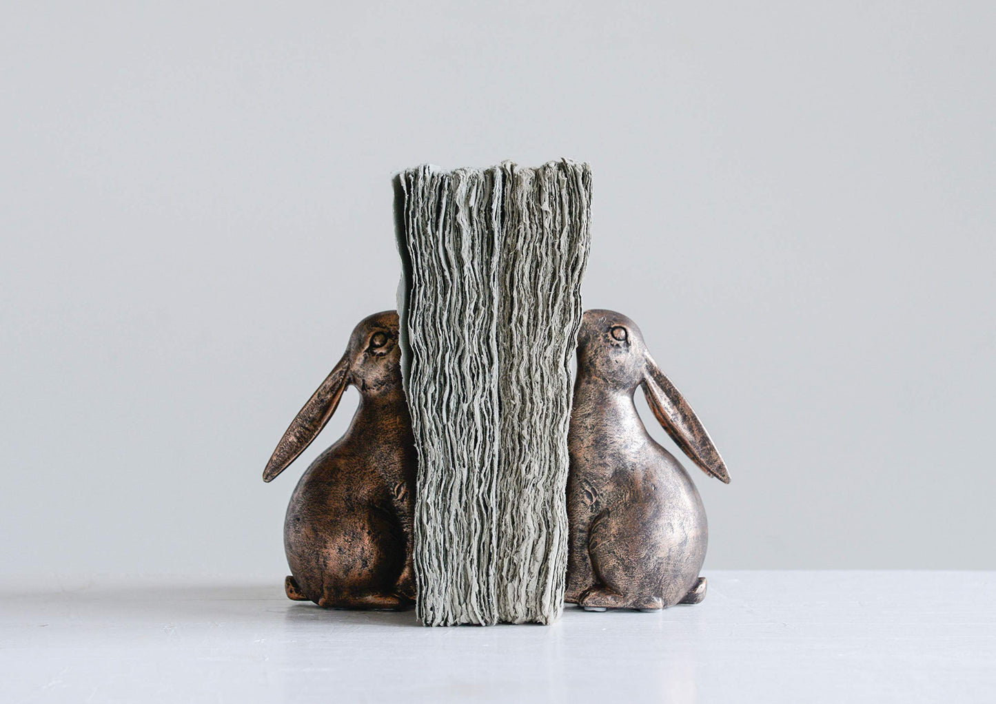 Creative Co-Op Decorative Resin Rabbit Bookends, Bronze