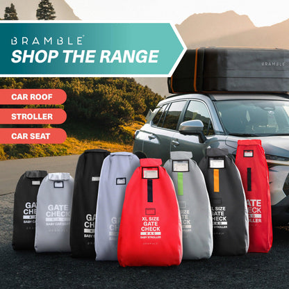 Bramble - XL Stroller Bag for Airplane - Extra Large Pram Bag for Airplane Travel - Water Resistant Double Pushchair Buggy Cover for Gate Check (Black)