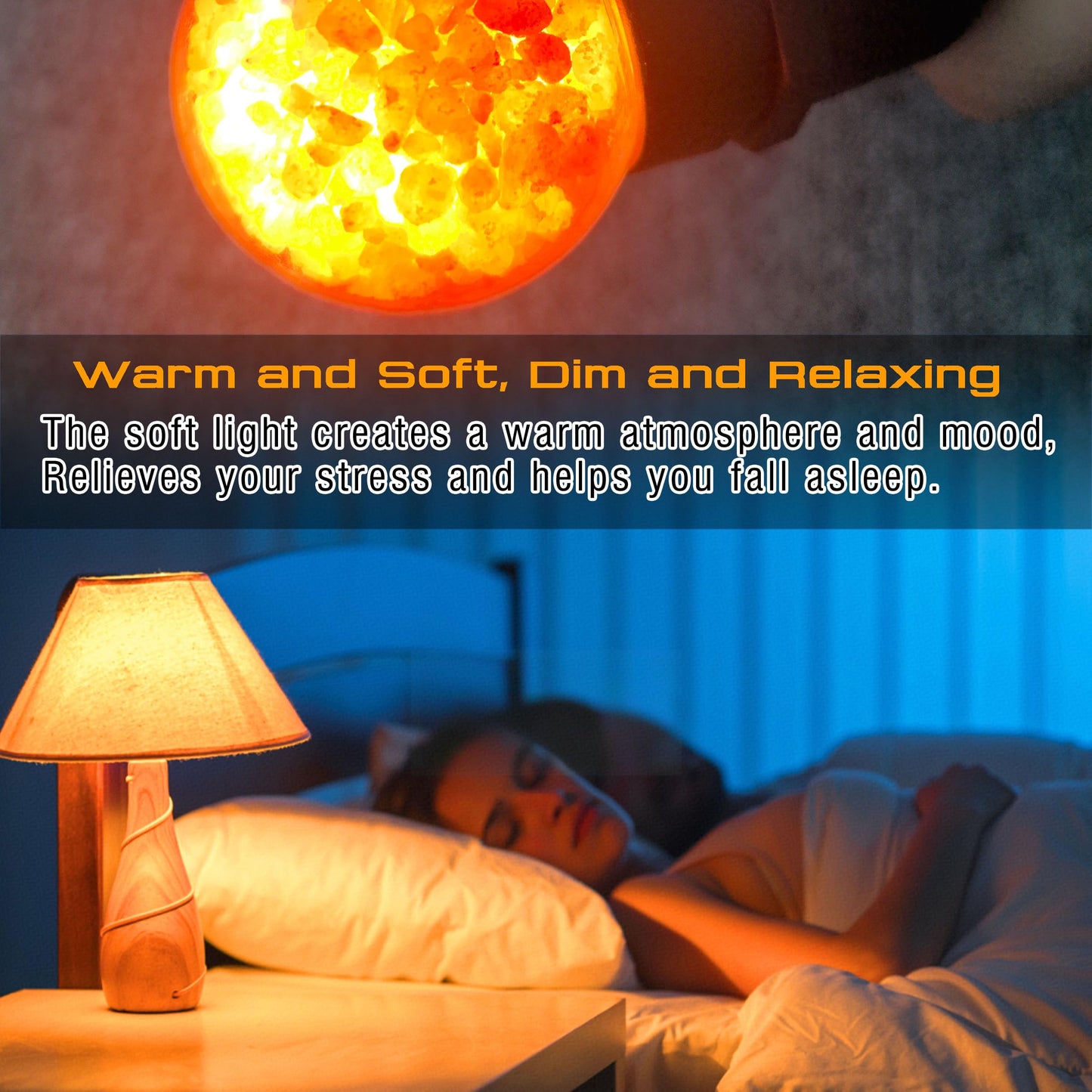 E26 Himalayan Salt Lamp Light Bulbs 3W, 2200K Warm Amber Night Light Bulbs 100lm, E26 G45 Pink Salt Rock Lamp Bulb for Bedroom Sleep, Stress Relief, Ambient Mood Lighting, Decor, Non-Dimmable, 4 Pack