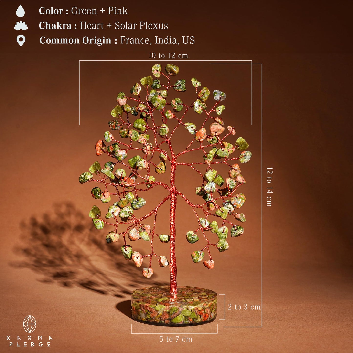 Unakite Crystal Tree of Life Birthday Gifts for Women, Men, Friends, Handmade Chakra Healing Crystals Tree for Home Office Decor, Positivity, Good Luck, Money, Unique Gifts for Her Mom, Sister, Dad