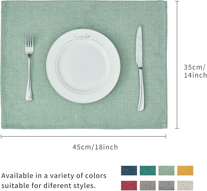 BALCONY & FALCON Placemats Set of 4 Faux Linen Cloth Place Mats Washable