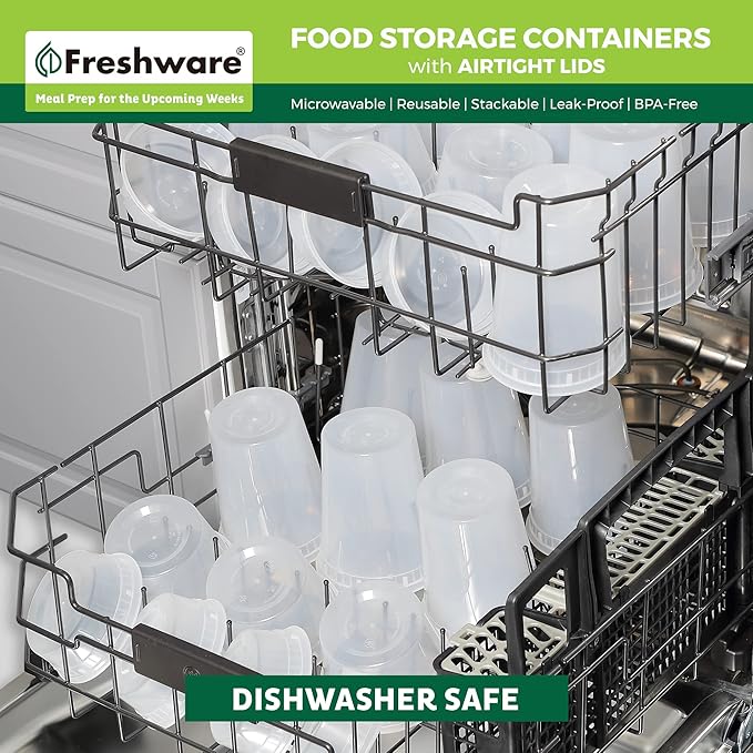 Freshware Food Storage Containers 32 oz Plastic Deli Containers