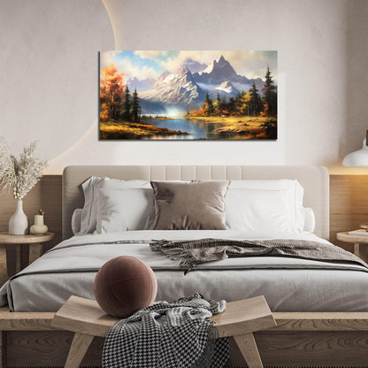 Mountain Wall Art for Living Room Bedroom Office Nature Wall Art Large Mountain Lake Forest Landscape Pictures Modern Artwork Framed Wall Decor Canvas Prints 20x40 Inch