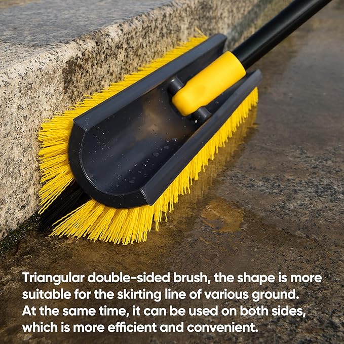 Yocada Double-Sided Floor Scrub Brush Triangle Brush Corner Crevice Cleaning