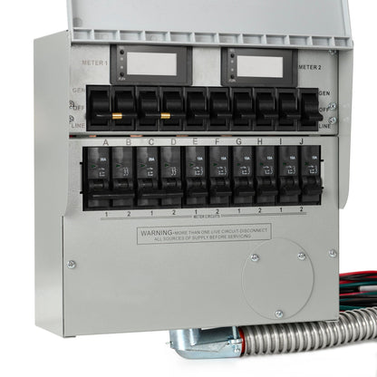 Generator Transfer Switch,50A Pro/Tran2 10-Circuit 2 Manual Transfer Switch,Marked