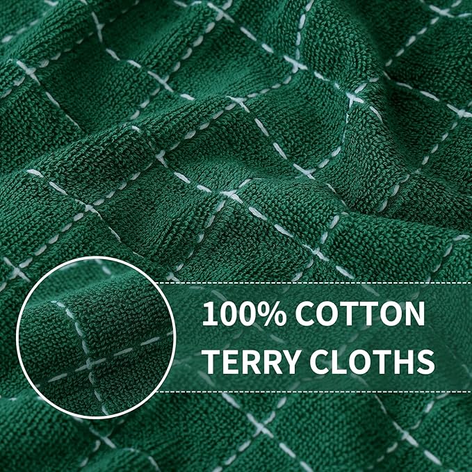 Homaxy 100% Cotton Terry Kitchen Towels, Checkered Designed, Soft and Super