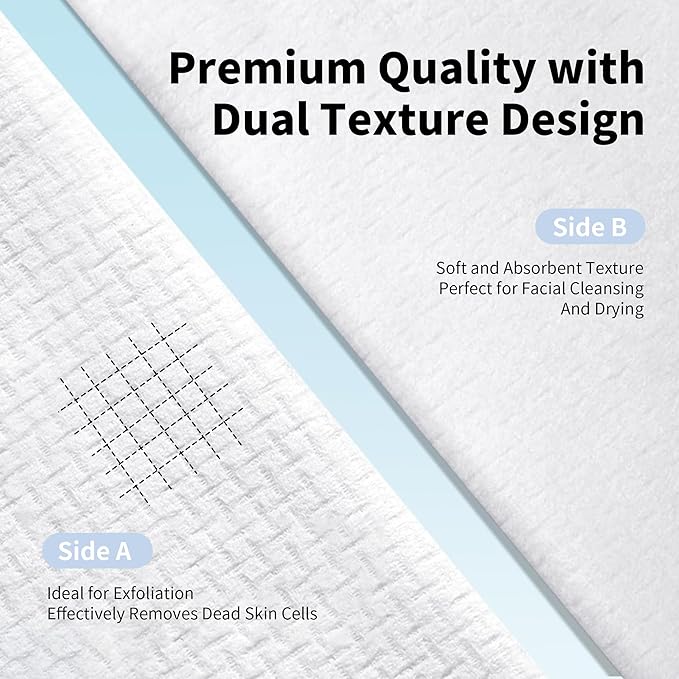 Disposable Face Towels, Ultra Soft Biodegradable Dry Wipes, Makeup Remover