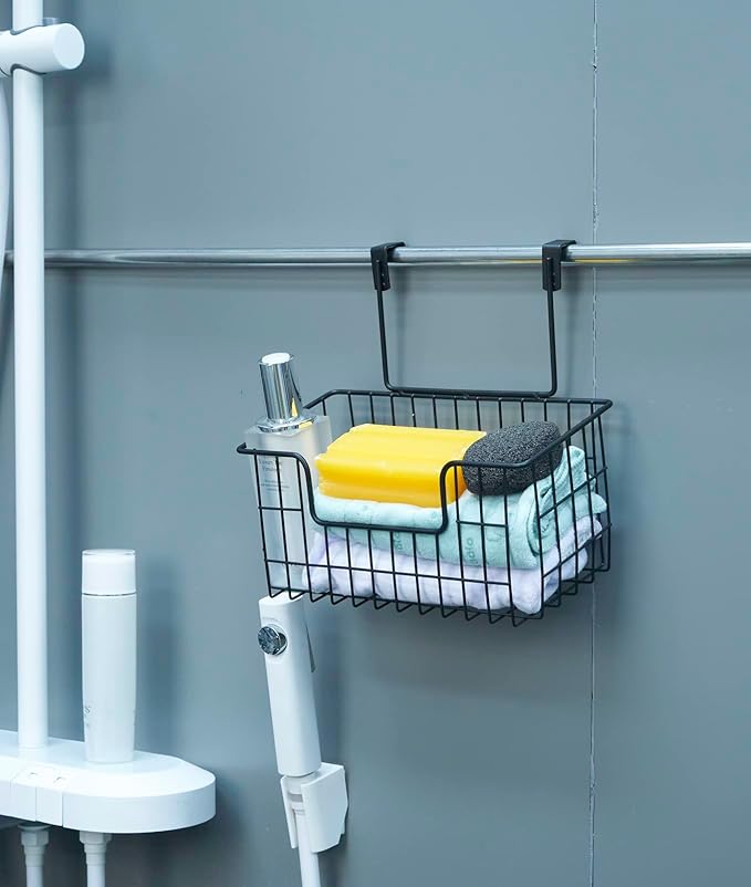 Wire Hanging Storage Basket 2 Packs, Wall Mounted Kitchen Bathroom Storage