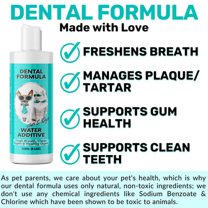 NutriPaw Dental Formula Water Additive For Dogs & Cats - Clean Teeth, Healthy Gums & Fresh Breath - Manage Plaque & Tartar Build-Up - Fuss-Free - No Brushing Needed - Cat/Dog Mouthwash & Oral Health