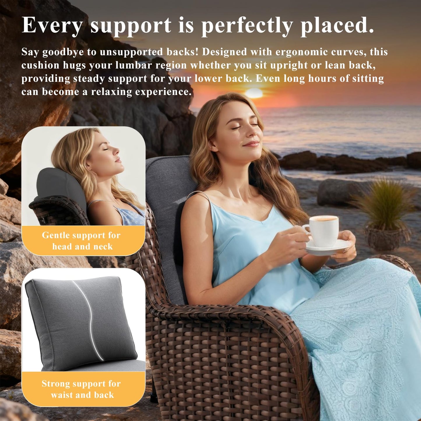 CDCKHX Replacement Cushions for Outdoor Furniture Recliner with Footrest,Wicker Reclining Patio Lounge Chair Cushions Deep Seat,Indoor or Outdoor(ONLY Cushion) (3, Dark Gray, 23.82 * 27.95 * 5.5in)