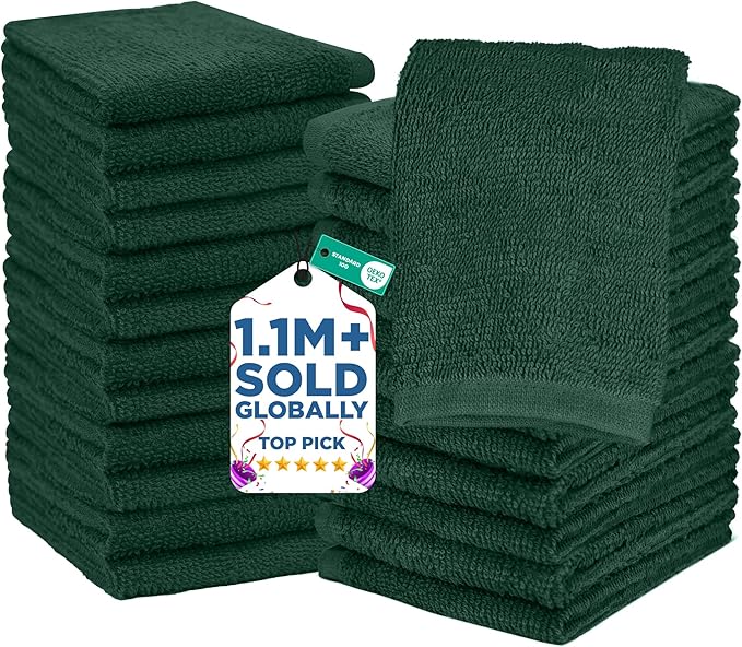 DAN RIVER 24 Pack Wash Cloths for Showering