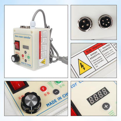 RATTMMOTOR 750W Permanent Magnet Brushless Servo Motor Max Speed 6500rpm/min with Servo Motor Controller for Woodworking Machine/Lathe/Drilling and Tapping Machine/Reducer/Belt Sander (220V)