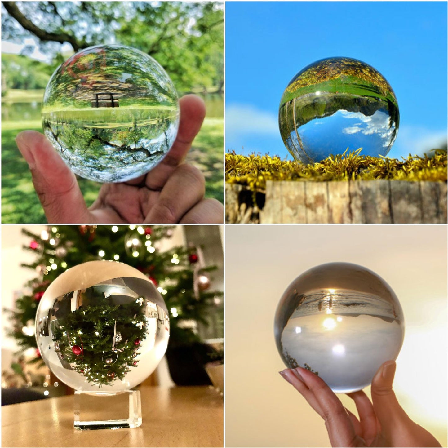ZEERSHEE 3pcs 60/80/100mm Clear Crystal Balls with Stand Decorative Transparent Spheres Photography Prop for Magical Shots Fengshui Crystal Balls for Meditation Divination Decor