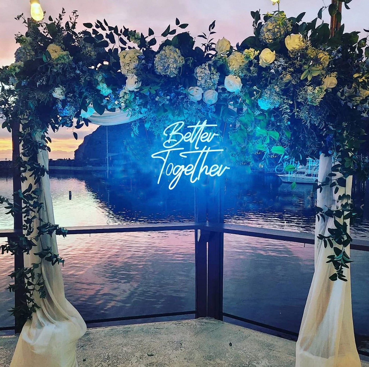 Better Together Neon signs Blue Led Neon Wedding Sign Lights For Bridal Shower Wall Decoration Engagement Anniversary Party With Dimmable Switch 5V USB Powered(14.6 * 13inches)