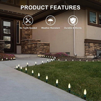 100 Pack Christmas Light Stakes, 4.5 Inch Lighting Stakes for C7 C9 Christmas Lights Outdoor, Yard Stakes,Garden,Lawn,Pathway, Patio, Path, Walkway, Christmas Decoration Green