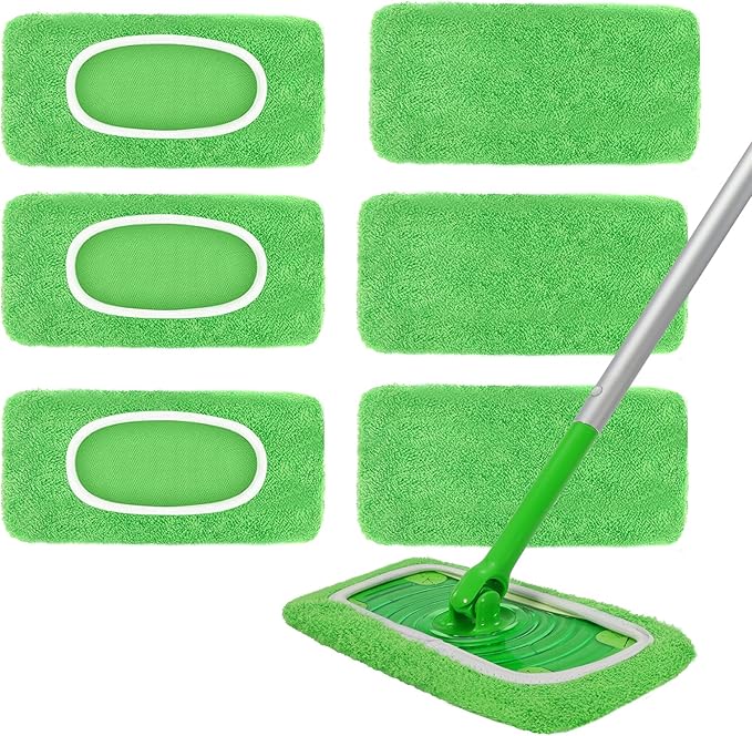 6 Pack Reusable Microfiber Mop Pads