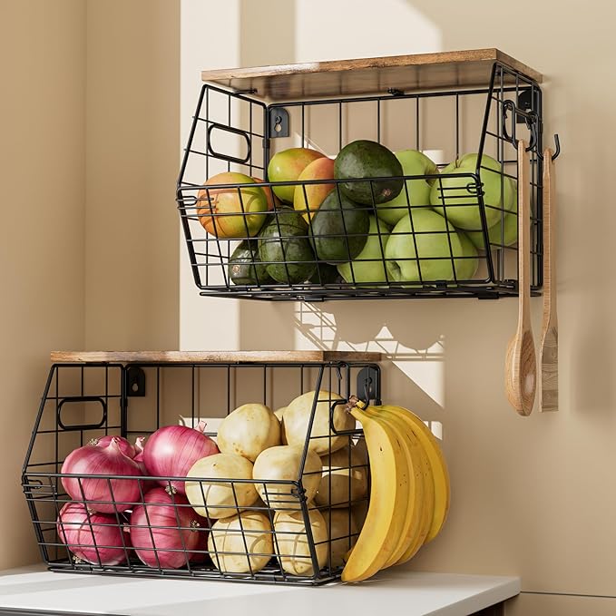 Delamu Stackable Metal Fruit Basket