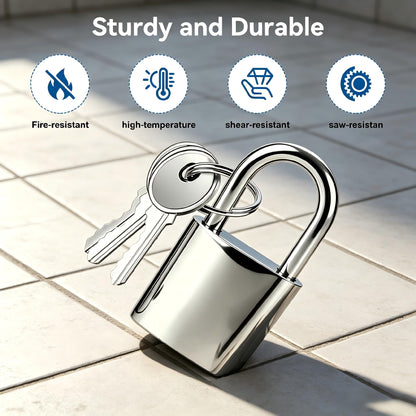 OljezziYa 2 Pcs Small Locker Lock with 3 Keys Alike, Silver Lock Keyed Padlock, Luggage Padlocks for Travel Bags, Securing Luggage, Toolbox, Gym Locker - 32mm(1.25in)
