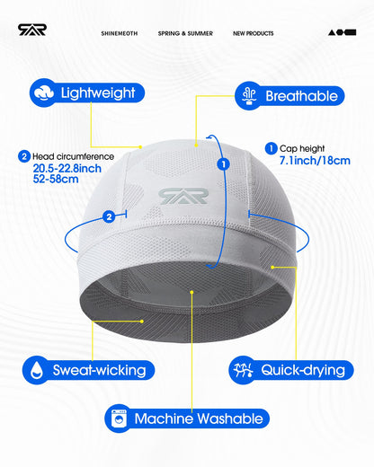 THINDUST 3Pcs Camo Breathable Mesh Skull Cap Cooling Moisture‑Wicking Motorcycle Cycling Helmet Liner Hard Hat for Men Women