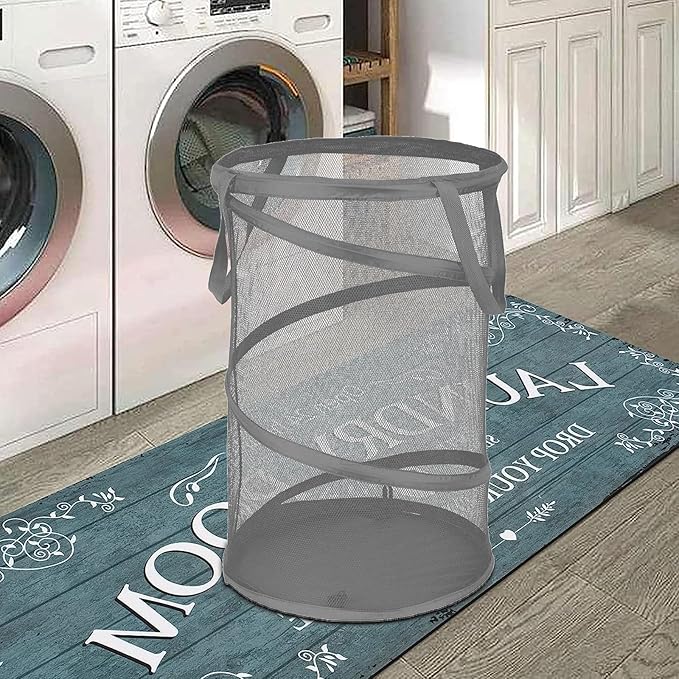 BATTOO Collapsible Laundry Baskets, Foldable Mesh Pop Up Hamper, Portable