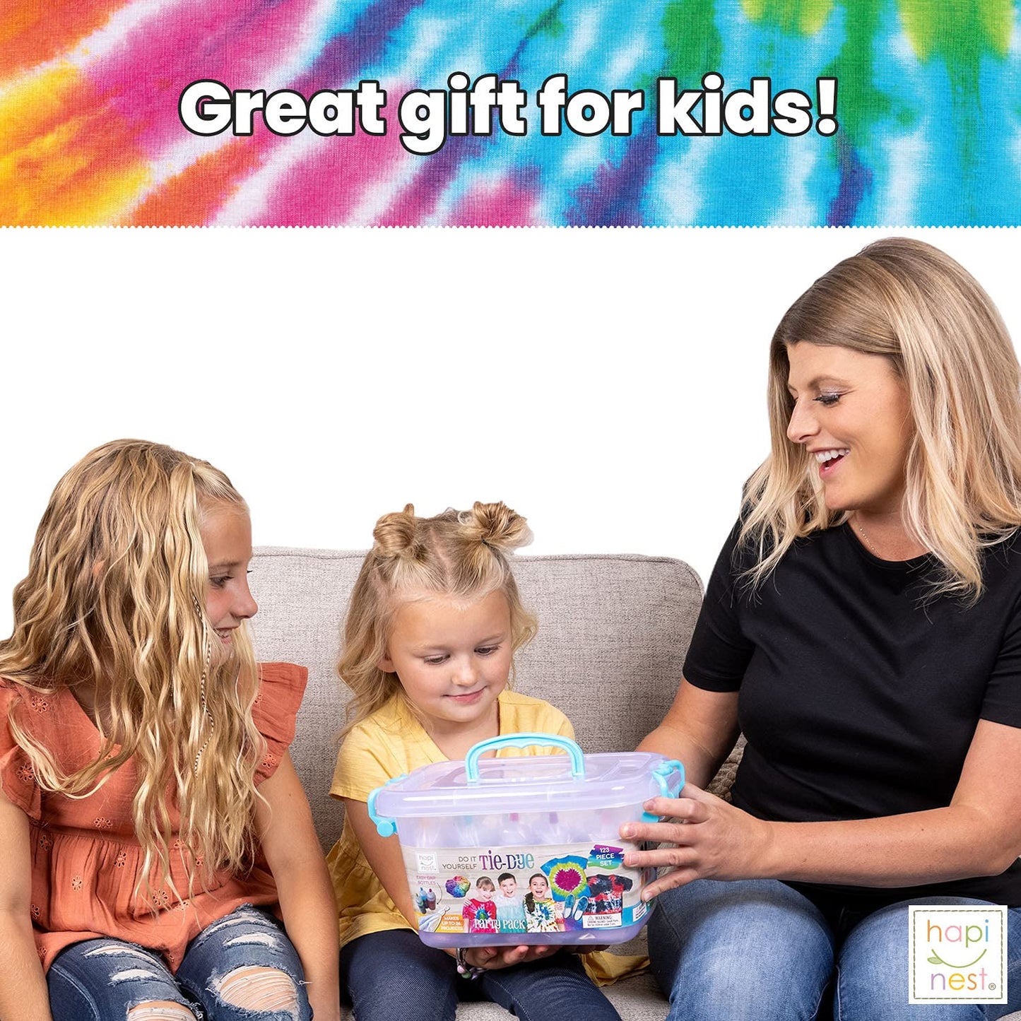 Hapinest Tie Dye Party Kit Arts and Crafts Gifts for Kids Girls and Boys Group Activities for Teens Ages 8 9 10 11 12 13 Years and Up - 18 Pre-Filled Bottles with 14 Vibrant Colors