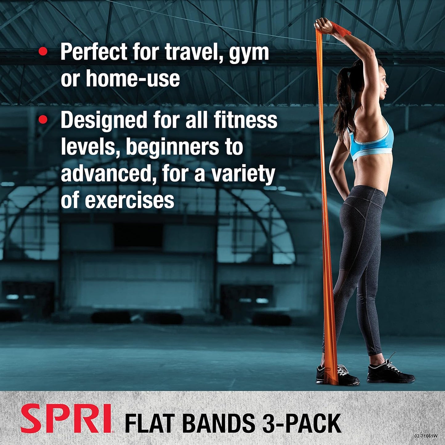 SPRI Flat Bands 3-Pack - Resistance Band Kit Set with 3 Levels of Resistance - Exercise Bands for Strength Training, Flexibility, & Body Workout - Versatile Fitness Tool - Light, Medium, and Heavy