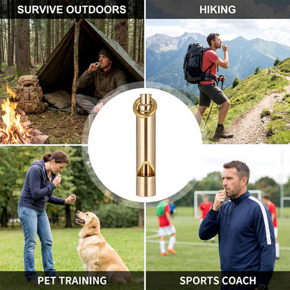FdcZeyxior 2 PCS Brass Survival Whistle, 125 Db Loud Emergency Whistle Portable Survival Whistles with Lanyards for Pet Training Hiking Camping Coaching Outdoor Safety Accessories