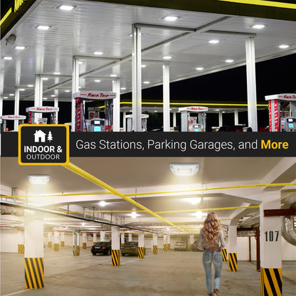 NUWATT 150W Waterproof LED Canopy Lights for Gas Station, 4000K/5000K Selectable, 21250LM, Dimmable, 120-277V, IP67 Rated, Indoor & Outdoor LED Parking Garage Lighting or Light for Carport
