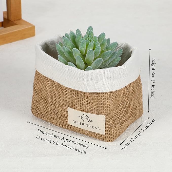 Small Cotton and Linen Hanging Storage Basket Wall Hanging Storage Bags