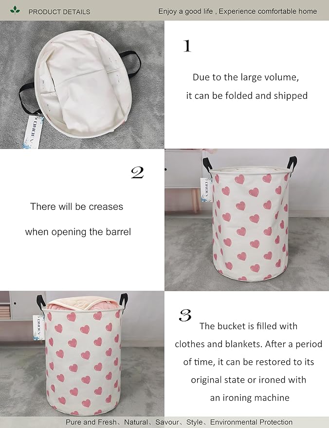 Round waterproof laundry basket, foldable storage basket, laundry Hampers