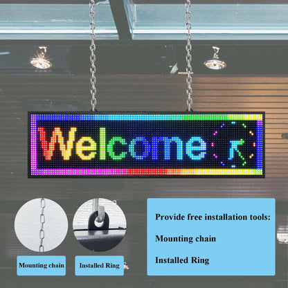 IFHSHYH P10 Outdoor Led Sign 52”x14” RGB Full Color WiFi Programmable Bright LED Scrolling Message Display Board, Perfect Solution for Advertising