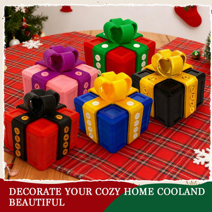 PUEEZOC Annoying Gift Box with Screws Hard to Open Gift Box Prank Gifts Funny Annoying Present Box Novelty 3D Printed Gag Gift for Christmas(Black Gold)