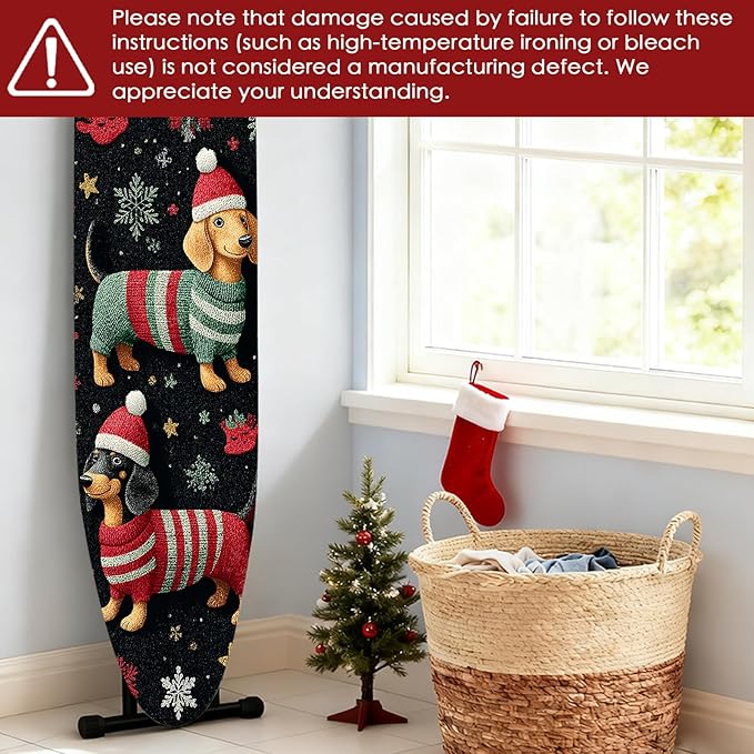 Nuxovilar Ironing Board Covers Winter Dogs in Sweaters Pattern Polyester 15x54