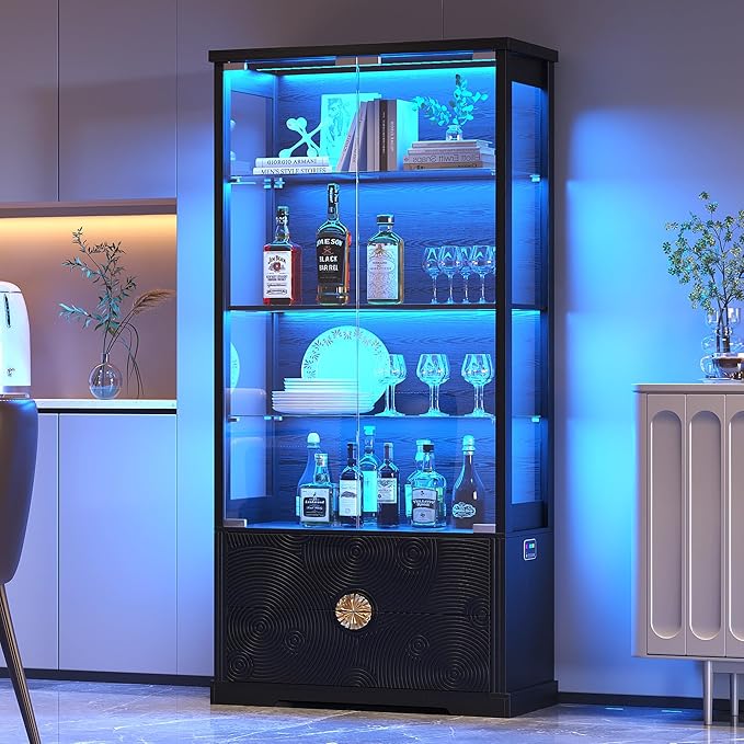 TAGELIER RGB Glass Display Cabinet