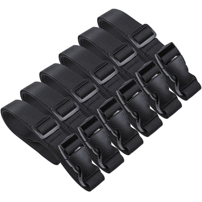 Utility Straps with Quick Release Buckle 47inch, 6 Pcs Nylon Backpack Luggage Straps, Black Adjustable Strap for Packing Travel Outdoor Sports