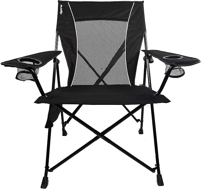Kijaro Foldable Camping Chair, Vik Black, Polyester, Mesh, Steel, Portable, Durable, Unisex