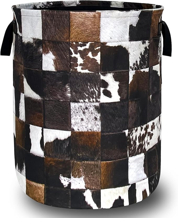 Personalise Cow Print Laundry Basket Oxford Cloth Animal Cowhide Laundry Hamper