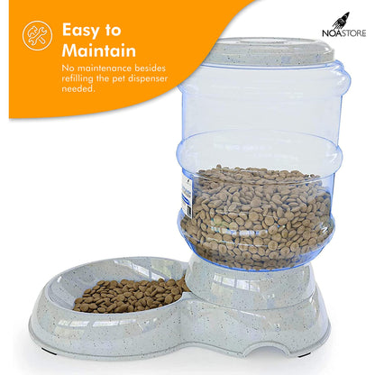Noa Store Automatic Pet Feeder | Gravity Food Dispenser for Cats and Dogs - Feeding Supplies
