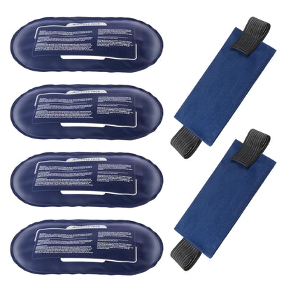 Ice Packs for Injuries Reusable, 4 Pack Hot and Cold Gel Packs and 2 Pack Adjustable Flexible Gel Wraps for Back Shoulders Arms Knees and Legs Injury Recovery, Alleviate Joint and Muscle Pain Relief