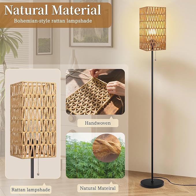 Ruiever Floor Lamp for Living Room, Farmhouse Floor lamp, Modern Standing lamp