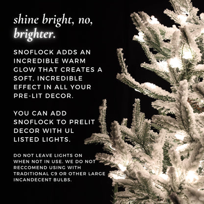 SnoFlock The Original Premium Self-Adhesive Snow Flock Powder with ShimmerSpec for Christmas Trees & Decor | Made in USA | 2 lbs