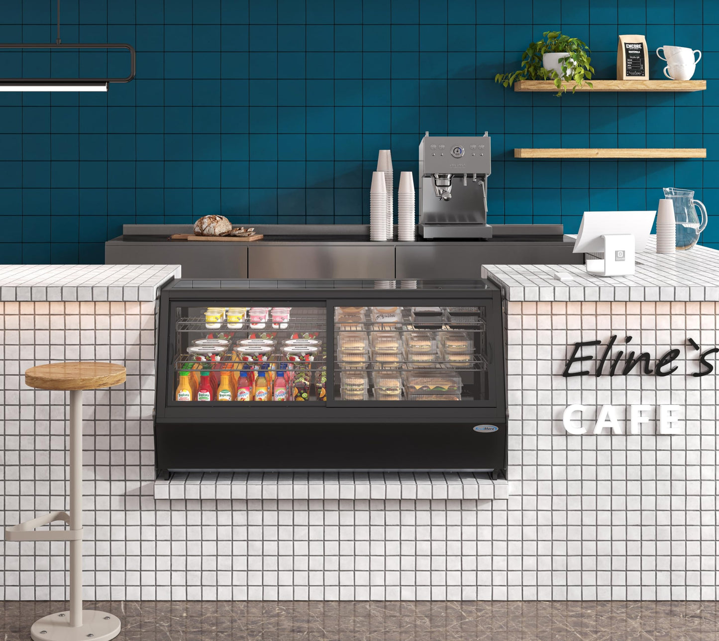 48 in. Self-Service Countertop Bakery Display Refrigerator in Black (CDC-250-BK)