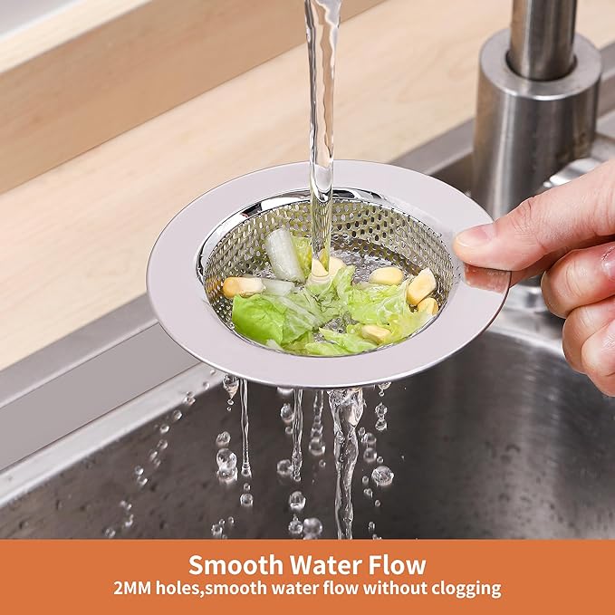 2pcs Kitchen Sink Strainer Stainless Steel, Kitchen Sink Drain Strainer