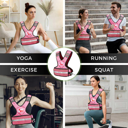 Adjustable Weighted Vest for Men Women, 4-10lb/12-18lb/20-32lb Vest with 6 Ironsand Weights and Large Pocket, Adjustable Body Weight Vest Exercise Set for Running, Walking