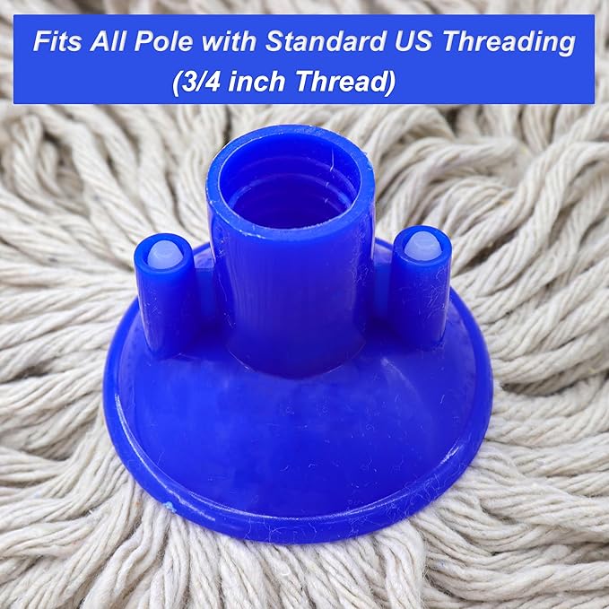 Cotton String Screw on Mop Replacement Head Compatible