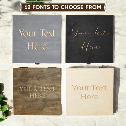 ENGRAVE MY MEMORIES Personalized Wooden Keepsake Box - Custom Memory Box for Photos Jewelry Letters Rustic Memento Storage Box for Wedding, Anniversary, Birthday, Graduation & Retirement Gifts