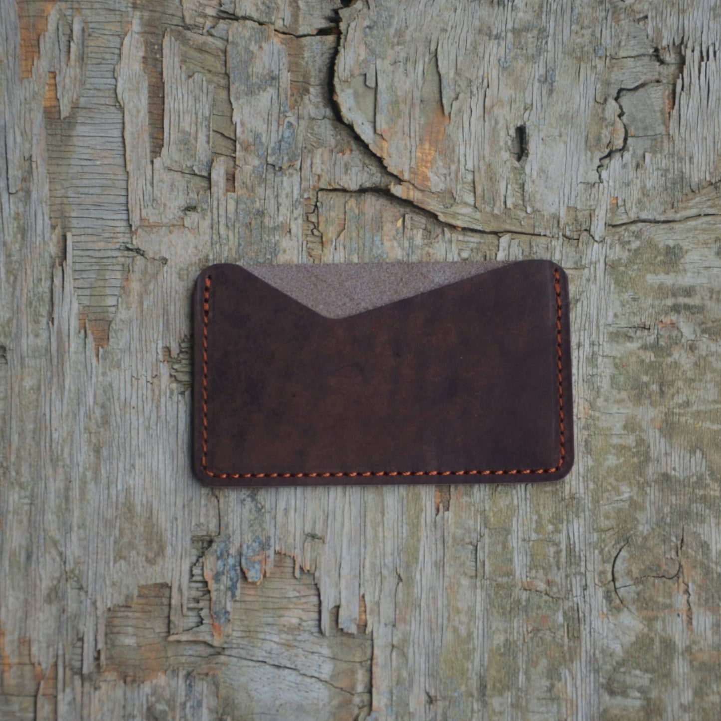 JJNUSA Handmade Leather Business Card Case Holder for Men & Women Minimalist Leather Wallet Card Holder Distressed Gifts (Coffee)