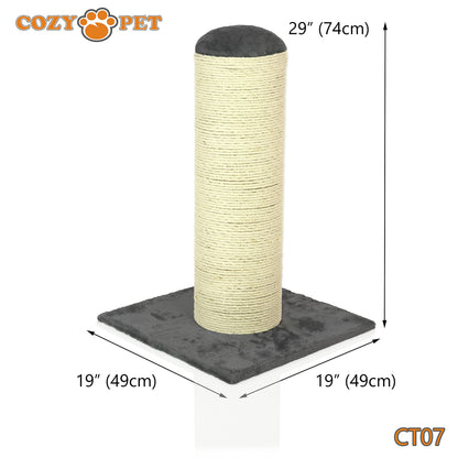 COZY PET Deluxe Fat Boy Super Large Cat Scratching Post Scratcher Activity Centre with Heavy Duty Sisal in Dark Grey XXL CT07-Dark Grey.