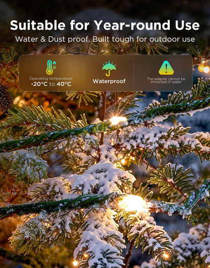 Govee Christmas Lights 2, RGBWIC 164FT 500LEDs String Lights for Holiday Decor, Smart Indoor Outdoor LED Decoration with Shape Mapping Function, 130+ Scene Modes, APP Control, Green Wire